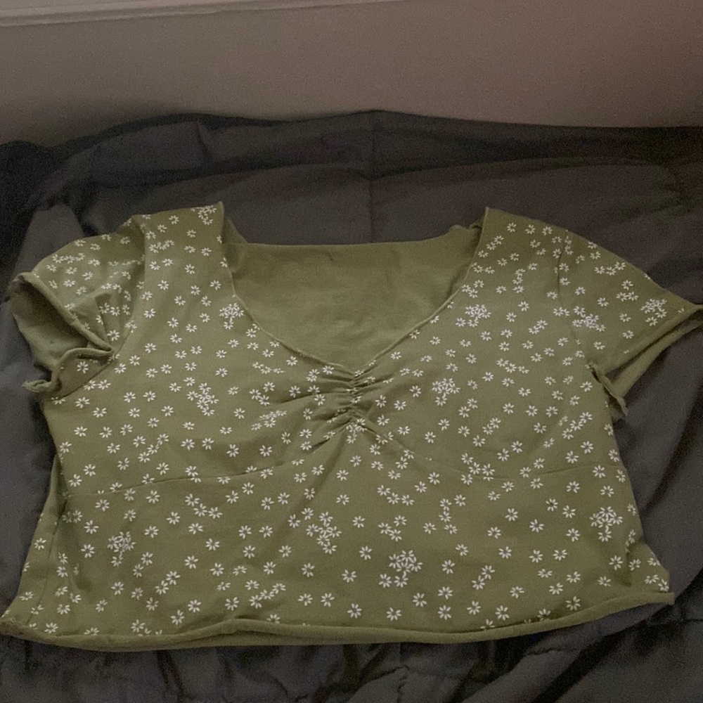 Sage/olive green crop top